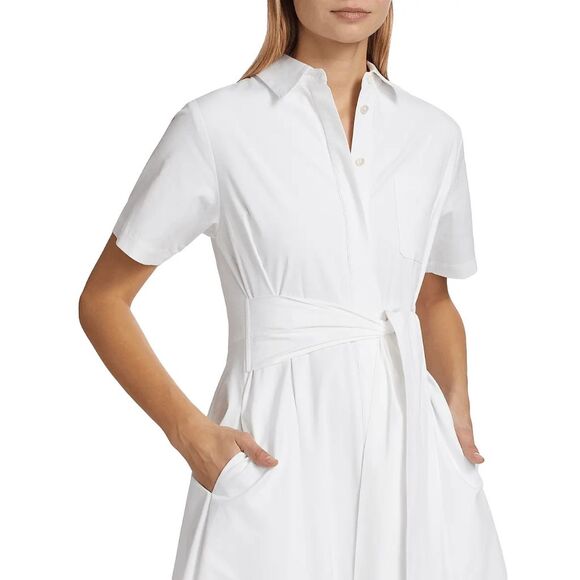 Toccin Megan Tie-Waist Cotton Midi-Dress Size Small $495 - Picture 4 of 11
